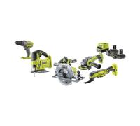 Pack RYOBI complet 5 outils - 2 batteries 2.0Ah et 4.0Ah - 1 chargeur - R18CK5A-242SL