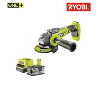 Pack RYOBI meuleuse d'angle brushless 18V One+ R18AG7-0 - 1 batterie 18V 5.0Ah - 1 chargeur rapide RC18120-150