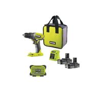 Pack RYOBI - Perceuse Visseuse R18DD2-220S - 18V One Plus - 2 batteries 2,0Ah - 1 chargeur - Coffret antichocs 31 accessoires de vissage RAK31MSD