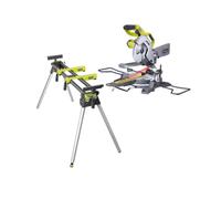 Pack RYOBI Scie à coupe d'onglets radiale électrique - 1500W - 216mm - EMS216L - Support universel RLS02
