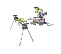 Pack RYOBI Scie à coupe d'onglets radiale électrique - 1500W - 216mm - EMS216L - Support universel RLS02