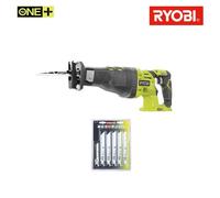Pack RYOBI Scie sabre 18V One+ R18RS-0 - Lot de 6 lames universelles - bois et métal 100/152mm - RAK06RB
