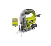 Pack RYOBI Scie sauteuse électrique RJS750-G - 500W - 75mm - bois - coffret de 10 lames - bois - plastique - bimétal - 102mm - RAK10JSB