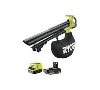 Pack RYOBI Souffleur Aspiro-Broyeur OBV18-18V One+ Brushless - 1 Batterie 2.0Ah - 1 Chargeur Rapide