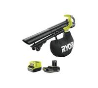 Pack RYOBI Souffleur Aspiro-Broyeur OBV18-18V One+ Brushless - 1 Batterie 2.0Ah - 1 Chargeur Rapide