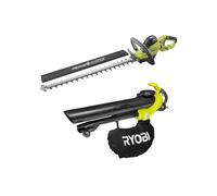 Pack RYOBI Taille-Haies électrique 600W RHT6160RS - Souffleur aspiro-broyeur électrique 3000W 3en1 RBV3000CESV