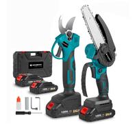 Pack sécateur électrique sans fil + tronçonneuse - NEWBENY - 21V - Coupe 30mm SK5 - Tronçonneuse 6 pouces 2x1.5Ah