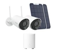 Pack Sécurité Reolink Solaire WiFi : 2× Caméras Extérieures Argus Eco 5MP sur Batterie avec Panneaux Solaires + Home Hub Mini, Stockage Local, sans Abonnement