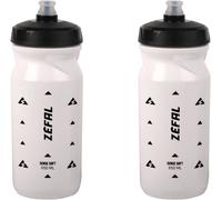 Pack Sense Soft 65 Bidon Velo et VTT- Lot de Deux Gourdes Sport Souples et Inodores - Bidon Eau Sans BPA - Tetine Silicone - Blanc,