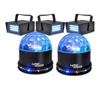 Pack Soirée FIESTA 2 SUNMAGIC + 3 LED STROBE BLANC Blanc