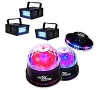 Pack Soirée FIESTA 2 SUNMAGIC + 3 LED STROBE BLANC + Effet OVNI RVB Blanc