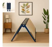 Pack Sommier Pliable + 2 pieds de renfort - Couchage 160 cm - Sommier 2 Places à Lattes 40 Lattes Multiplis - Cadre Métal Époxy