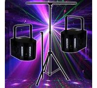 PACK Sono DJ LIGHT Jeux de lumière 2 EFFETS DERBY Noir 4 LEDs RGBW + Portique Noir