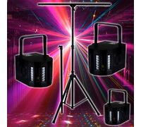 PACK Sono DJ LIGHT Jeux de lumière 3 EFFETS DERBY Noir 4 LEDs RGBW + Portique