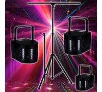 PACK Sono DJ LIGHT Jeux de lumière 3 EFFETS DERBY Noir 4 LEDs RGBW + Portique Noir