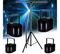 PACK Sono DJ LIGHT Jeux de lumière 4 EFFETS DERBY Noir 4 LEDs RGBW + Portique