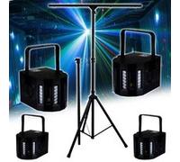PACK Sono DJ LIGHT Jeux de lumière 4 EFFETS DERBY Noir 4 LEDs RGBW + Portique Noir