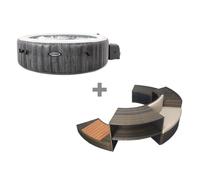 Pack spa gonflable Intex PureSpa Baltik rond Bulles 6 places + Ensemble mobilier