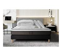 Pack Suite 140x200 Ressorts ensaches, memoire de forme 5 zones sommier noir
