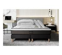 Pack Suite 200x200 Ressorts ensaches, memoire de forme 5 zones double sommier noir