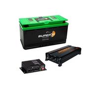 Antarion Pack Super B Batterie Lithium Epsilon 150Ah 12V + Convertisseur Pur Sinus 2000W + Régulateur de Charge Solaire MPPT 160W 10A