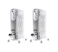 Pack 2x Radiateurs à Bain d'Huile 2000W Thermostat Mécanique G