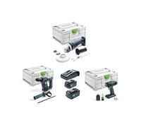 Pack T 18+3 + BHC 18 + AGC 18 + 2 batteries 18V 5 Ah + 1 Chargeur TCL 6 FESTOOL