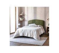 Pack tête de lit et cache-sommier bouclette 190 cm kaki