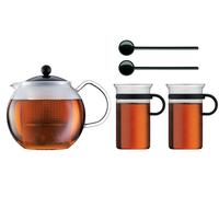 Pack Théière Assam À Piston + 2 Verres Bistro 30 Cl + 2 Agitateurs Noir - Bodum