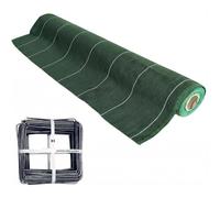 Pack Toile de paillage Grande Largeur avec agrafes Largeur 3,3m Longueur 15m anti mauvaises herbes Vert 130gr m2 ZENLYS Large 3m