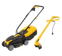 Pack Tondeuse & Coupe-bordures Ensemble Complet Powerplus 1300w/250w Pour Petits Jardins - Powerplus