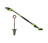 PACK tronçonneuse électrique et son manche + RootSlayer - VENTEO - Outils multifonctions jardin - Léger/Facile d'utilisation