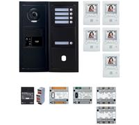 Pack GT vidéo 5 BP programmé avec platine façade noire satin 200457 - AIPHONE GTBV5EB