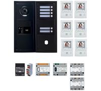 Pack GT vidéo 6 BP programmé avec platine façade noire satin 200458 - AIPHONE GTBV6EB