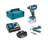 Pack visseuse à chocs 18V 165 Nm DTD152ZJ + 1 batterie BL1830B 18V 3Ah + 1 chargeur DC18RC + Coffret embouts IMPACT BLACK MAKITA