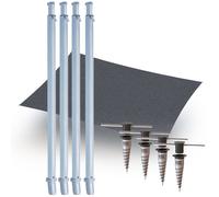 Pack Voile d'ombrage rectangulaire + Mats + Bases ancrage GARD&ROCK - Graphite