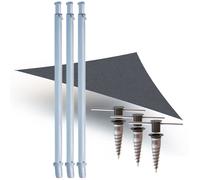 Pack Voile d'ombrage triangulaire + Mats + Bases ancrage GARD&ROCK - Graphite