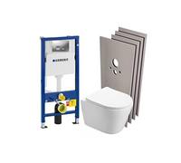 Pack WC avec bâti-support Duofix UP100 + cuvette SAT Infinitio sans bride + set d'habillage + plaque chrome