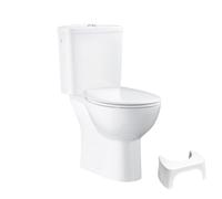 PACK WC avec bride à poser GROHE Bau Ceramic + Tabouret physiologique plastique Blanc
