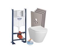 Grohe - Pack WC Bâti Autoportant Rapid SL + WC sans bride Integra avec fixations invisibles + Abattant softclose + Set habillage