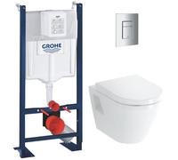 Pack WC Bâti Autoportant Rapid SL + WC Vitra Integra + Abattant en Duroplast + Plaque chrome