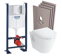 Pack WC Bâti Autoportant Rapid SL + WC Vitra Integra avec abattant + Set habillage + Plaque chrome