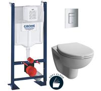 Pack WC Bâti Autoportant Rapid SL + WC Vitra Normus + Abattant softclose + Plaque chrome
