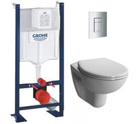 Pack WC Bâti Autoportant Rapid SL + WC Vitra Normus + Abattant softclose + Plaque chrome