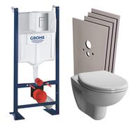 Pack WC Bâti Autoportant Rapid SL + WC Vitra Normus sans bride + Abattant softclose + Set habillage + Plaque chrome