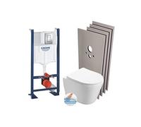 Pack WC Bâti autoportant + WC Swiss Aqua Technologies Infinitio sans bride + Plaque + Set habillage (ProjectInfinitio-1-sabo)