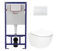 Pack WC bâti ECO 2L Swiss Aqua Technologies + WC suspendu Swiss Aqua Technologies + plaque blanche (STESTFUWT01-FR)