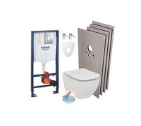 Pack WC Bâti-support + Cuvette Ideal Standard Tesi Aquablade rimless + Plaque chrome + Set habillage (HAQUA-SET)