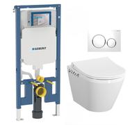 Pack WC Bati-support Geberit UP720 extra-plat + WC sans bride Vitra Integra avec fixations invisibles + Abattant softclose + Pla