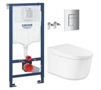 Pack WC Bâti-support RAPID SL + WC lavant suspendu Sensia Alpine + Plaque chrome (RSLSENSIA1)